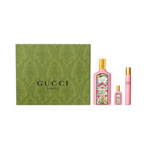Gucci Flora Gorgeous Gardenia 3 Piece Set Eau de Parfum for Women (3.3 fl. oz + 0.33 fl. oz. + 0.17 fl. oz.)