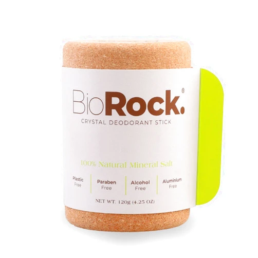 BioRock. Crystal Natural Deodorant Stone - Unscented Plastic and Aluminum Free Salt Deodorant Stick for Women & Men Eco-Friendly, Sustainable, Zero Waste 4.25 oz