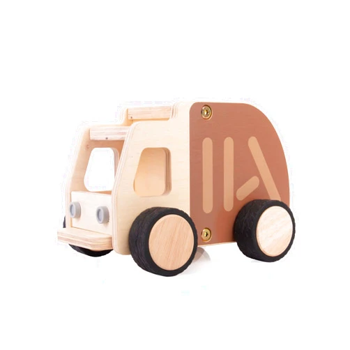 Guidecraft Wooden Garbage Truck: Vehicle Play Set, Kids Learning and Educational Dramatic Play Toy