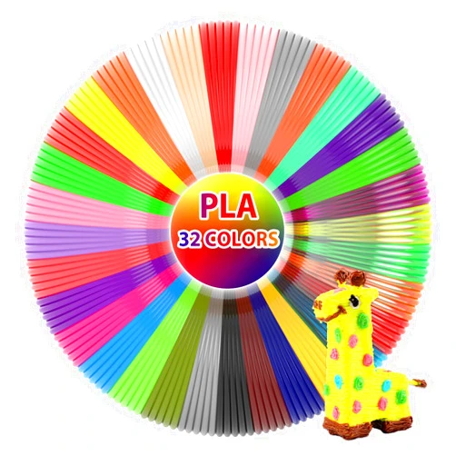 3Dgenius 32 Colors 3D Pen Filament 1.75mm PLA, Each Color 20 Feet, Total 640 Feet 3D Pen Filament Refills 3D Printing Pen Refills with High-Precision Diameter Not Compatible with 3Doodler Pen
