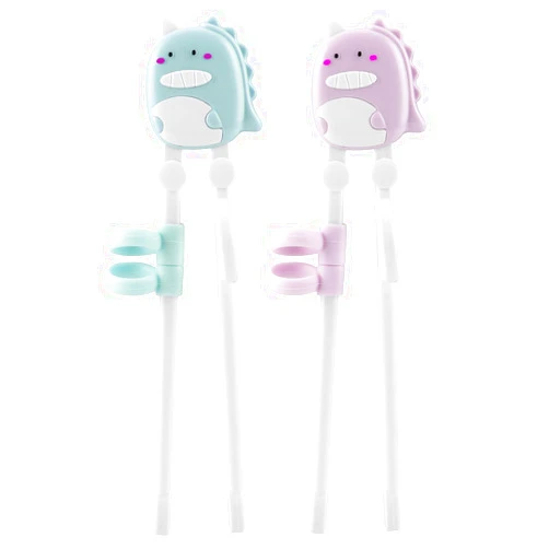 PandaEar 2 Pairs Kid Chopsticks, Dinosaur Children Learning Practice Chopsticks for Beginners Toddler