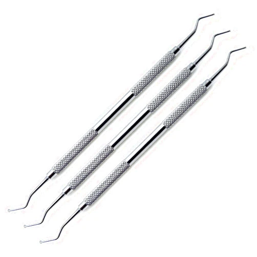 AAProTools AA PRO 3 PCS Dental Restorative Excavator 127/128, 2MM Spoon New Double Ended Instrument A+ Quality