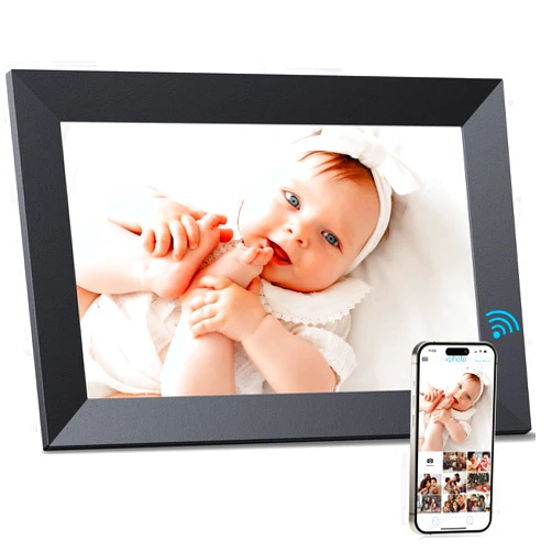 Ciowain Digital Picture Frame Wi-Fi 10.1inch Smart Digital Photo Frame,Electronic Digital Picture Frames Load from Phone,1280x800 HD IPS Touch Screen-Share Photo/Video-Weather/Clock/Alarm-via Free APP-Black