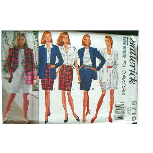 Butterick Today's Wardrobe Pattern 6710 Misses Jacket, Skirt, Shorts with Variations Size 6-10 Advanced Level