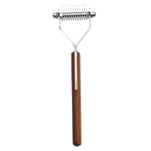 Mars Coat King Blunt Dematting Undercoat Grooming Rake Stripper Tool for Dogs and Cats, Stainless Steel with Wooden Handle, Made in Germany, 12-Blade