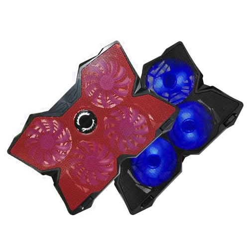 EEDSDLTQ Laptop Cooler Heavy Duty Laptop Cooling Pad Gaming Notebook Cooler Stand with Four USB Powered Fan for 11'' 12'' 15.6'' 17'' Notebook (Color : Red)