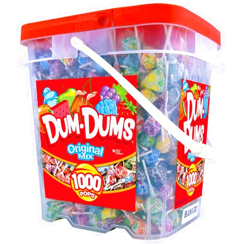 DUM DUMS Lollipops, Variety Flavor Mix, 1,000 Count Bucket