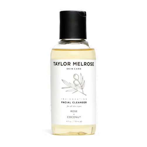 Taylor Melrose Rose + Coconut Invigorating Facial Cleanser 4 fl oz- Cruelty-Free, Vitamin E, Pro-Vitamin B5, Biotin, Tea Tree Oil, Peppermint, Caffeine, Vegan, For All Skin Types