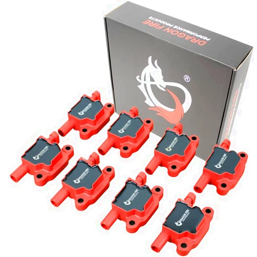 AIP Electronics DRAGON FIRE PERFORMANCE Ignition Coil Power Pack Set Compatible with Chevy Cadillac GM Camaro Corvette Silverado Tahoe Escalade Yukon SQUARE REPLACES 12611424 12570616 GN10165 UF413 OEM Fit C413-DFx8