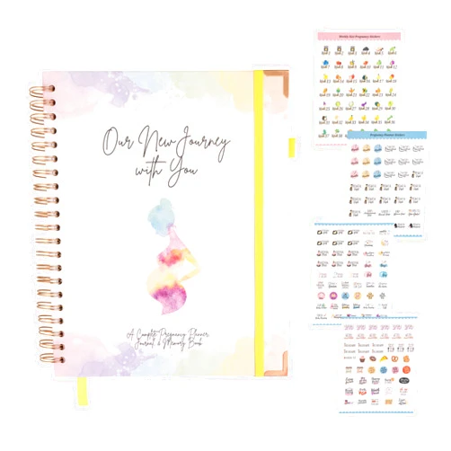 SMRT Creations Pregnancy Journal|Pregnancy Planner|Weekly/Monthly Trackers|276 Pgs|42 Wks|Stickers|Pregnancy Scrapbook|First Time/Seasoned Moms|Pregnancy Memory Book