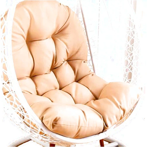 MXXDB Swing Egg Chair Cushion Replacement, Large Hanging Chair Cushion Only, Waterproof Sun-Resistant Durable Garden Hammock Chair Cushion, Cool Texture Chair Pad for Summer, Beige
