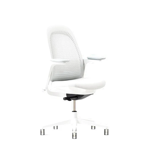 Haworth Breck Office Chair - Ergonomic Desk Seat with Height-Adjustable Lumbar Support, White Trim, Duo-Tone Hard Casters, and 4D-Arms (Lunar)
