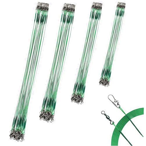 Isenwill 40Pcs Fishing Leaders, Upgrade Stainless Steel Leader, Premium Fish Wire Leaders, High-Strength Fishing Line Leader for Saltwater and Freshwater 4 Sizes, 6/8/10/12 Inches