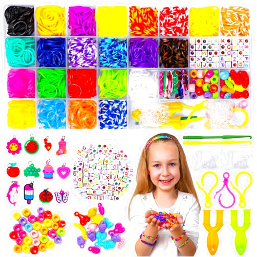 Reaeon Bracelet Making Kit, Medium, 1500pcs Colorful Rubber Bands, 23 Colors, Loom Bracelet Making DIY Crafting for Boys Girls