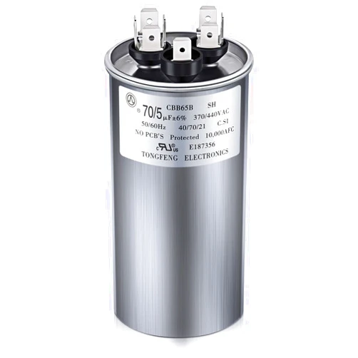 Fiada 70/5 MFD uF 370/440 VAC CBB65B Dual Run Round Capacitor, UL Listed Motor Run Capacitor for Condenser Straight Cool or Heat Pump Air Conditioner Parts Replacements