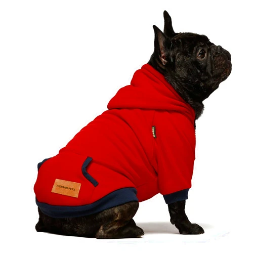 Fitwarm Pet Clothes Plain Dog Hoodies Puppy Pullover Cat Hooded Shirts Sweatshirts Burgundy Red XS