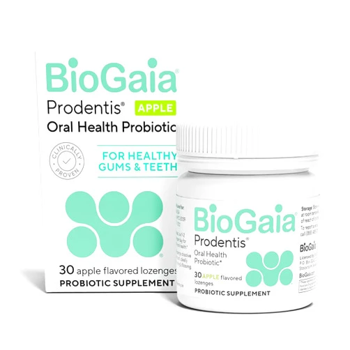 BioGaia Prodentis | Dental Probiotic Lozenges | Promotes Healthy Gums & Teeth | Defends Against Dental Problems | Replenishes Oral Microbiome | Improves Oral Health | Apple Flavor | 30 Day Supply