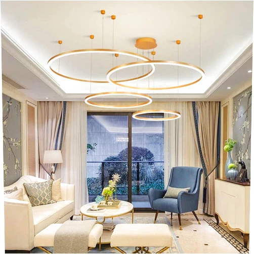 ZCYOU Pendant Lights LED Restaurant Ring Ceiling Light，Dining Table Chandeliers，Living Room Pendant Ceiling Light，Dimmable Lights Remote Control Warm White Bedroom Lighting