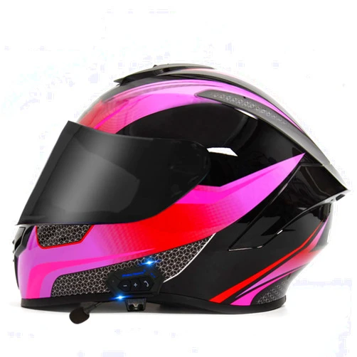 HCYPUNK Bluetooth Full Face Motorcycle Helmet,DOT/ECE Approved with Enlarged Air Vents, Free Replacement Visor for Men Women Adults