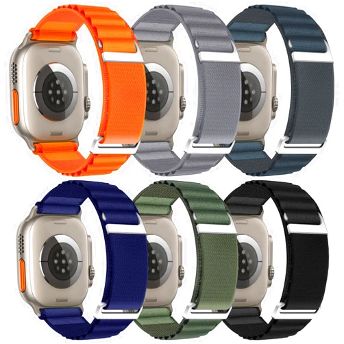 YBVAE 10 Pack Alpine Loop Compatible with Apple Ultra Band 49mm Women Men, Adjustable Sport Nylon Sport Loop Replacement Strap with C-Hook for iWatch Ultra 2 Series