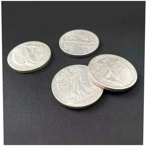 blue-ther Space Fall Coins (Walking Liberty Half Dollar) Magic Tricks Coin Magic for Magicians Close up Street Illusion Gimmick Mentalism Props