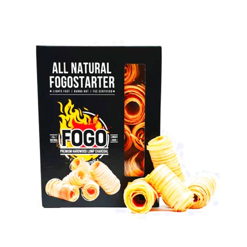 FOGO Premium Hardwood Lump Charcoal, Fogostarters, Natural Fire Starters, 30 Count Box