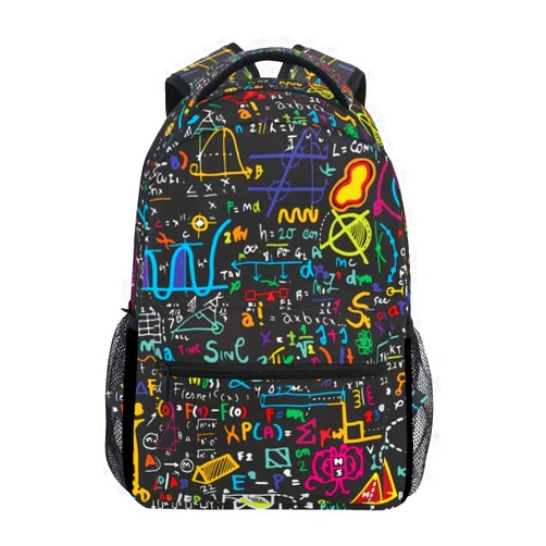 ALAZA Colorful Math Science Geometric Large Backpack Personalized Laptop iPad Tablet Travel School Bag with Multiple Pockets for Men Women College
