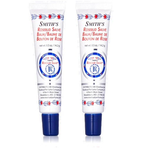 Rosebud Perfume Co. Original Rosebud Salve Tube Two Pack | Moisturizes and Protects Lips | Soothes Irritation and Dry Skin | 2 x 0.5 oz Tubes