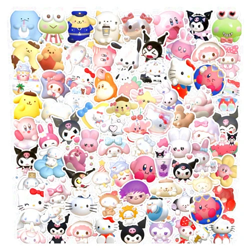 Gonii 120 Pcs 3D Cute Anime Stickers,PVC Waterproof Sun-Proof Stickers for Phone,Laptop,Bottles,Skateboard,Computer,Phone,Anime Sticker Pack,Gifts for Cartoon Fan
