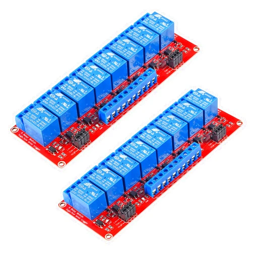 Shutao 2Pcs 8 Channel 12V Relay Module High Low Level Trigger with Optocoupler Isolation Load 8 Ways Relay Switch Module DC 30V AC 250V 10A Home Intelligent Control Module