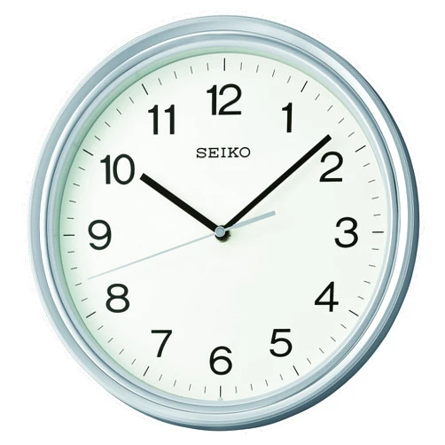 Seiko 11 Inch Oita Wall Clock, Metallic Silver