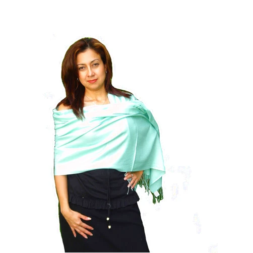 Cashmere Pashmina Group Solid Pashmina Shawl, Scarf, Wrap & Stole (Large size) Pistachio