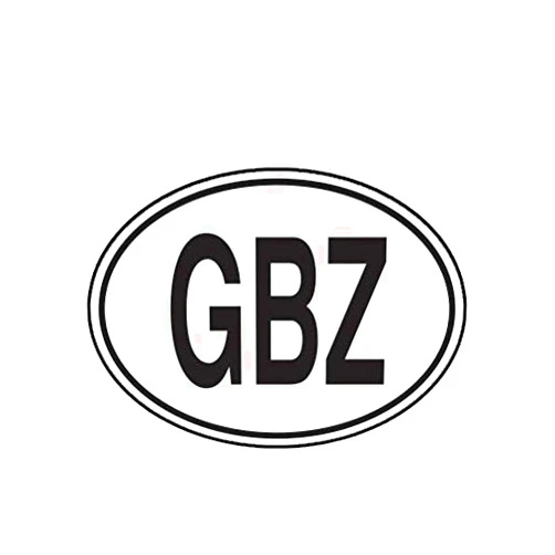 Unknown GBZ Gibraltar Country Code Oval Sticker Decal Self Adhesive Gibraltar Euro Truck Car Decal Vinyl Bumper Sticker Sticks to Any Surface 5