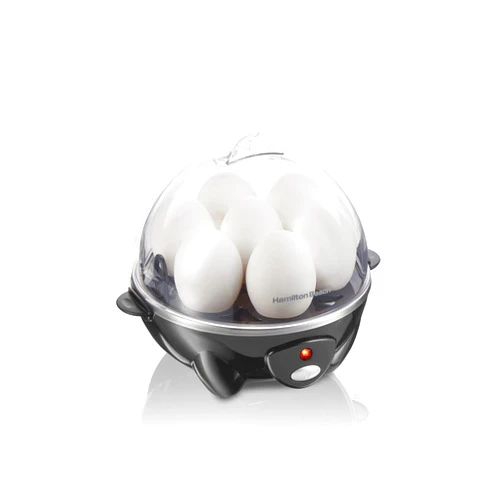 Hamilton Beach 3-in-1 Electric Egg Cooker for Hard Boiled Eggs, Poacher Eggs, Omelet Maker & Vegetable Steamer, Holds 7, Black (25507)