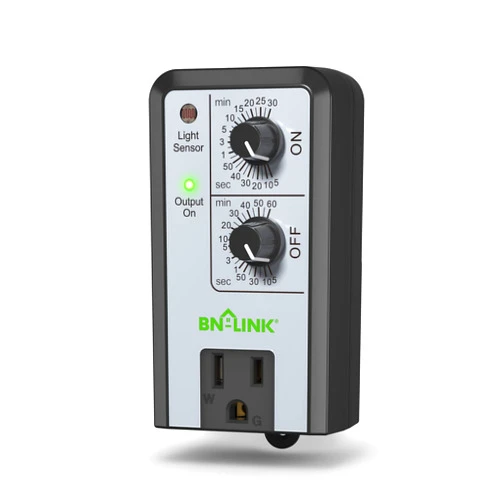 BN-LINK Short Period Repeat Cycle Intermittent Timer, Interval Timer - Day, Night, or 24 Hour Operation, Photocell Light Sensor Dusk to Dawn for Hydroponics Aquaponics Aeroponics