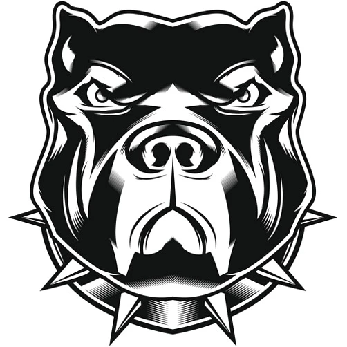 EW Designs Tough Guard Dog Pitbull Bulldog with Spike Collar Cartoon Vinyl Decal Bumper Sticker (4