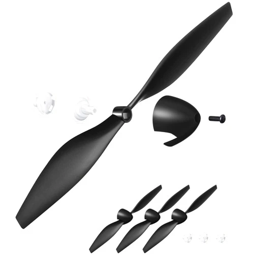 Zhanmai 3 Sets Spare Rc Plane Propellers Rc Airplane Carbon Fiber Nose Cone Compatible with Tr-c285g Plane and Tr-c385 4 Channel Remote Control Airplane with Propeller Savers and Adapters