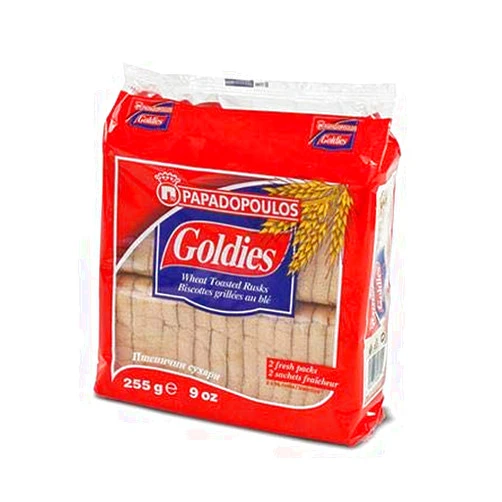 Papadopoulos Goldies Toast Rusks - Wheat, 255g-Red Bag