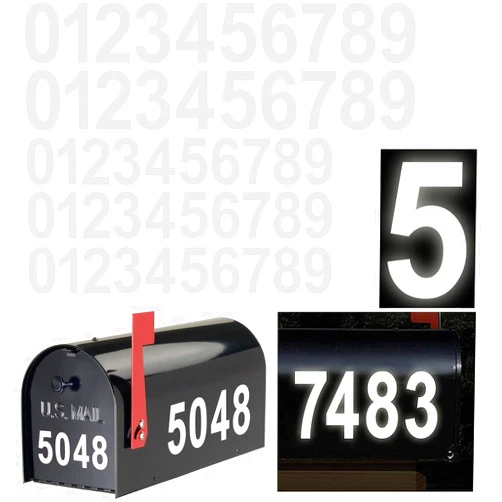 OLADOT Reflective Mailbox Numbers Sticker Decal Die Cut Classic Style Vinyl Waterproof Number Self Adhesive 5 Sets (3