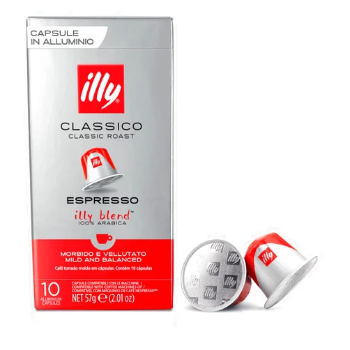 Illy Espresso Compatible Capsules - Single-Serve Coffee Capsules & Pods - Classico Roast - Notes Of Caramel, Orange Blossom & Jasmine - For Nespresso Original Machines Machines – 10 Count
