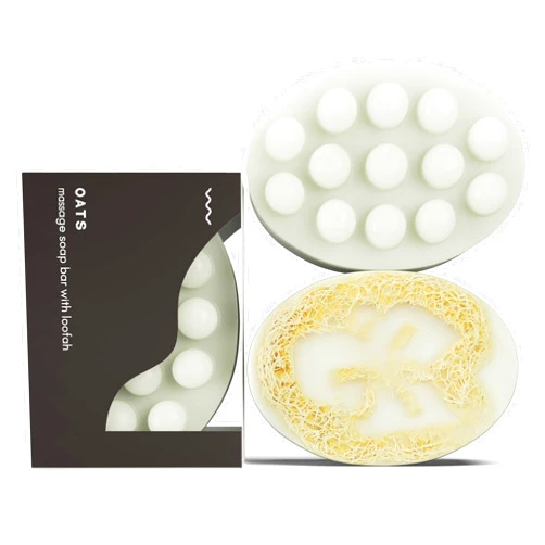 Daily Rituals Massage Bar Soap with Loofah, Oats Scent, Bar Soap, Body Scrub, Cleanses and Exfoliates Dirt and Oil (Oats)