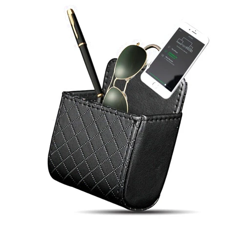 Yosoo Car Auto Seat Back Interior Air Vent Cell Phone Holder Pouch Bag Box Tidy Storage Bag Case Organizer with Hook (Black)