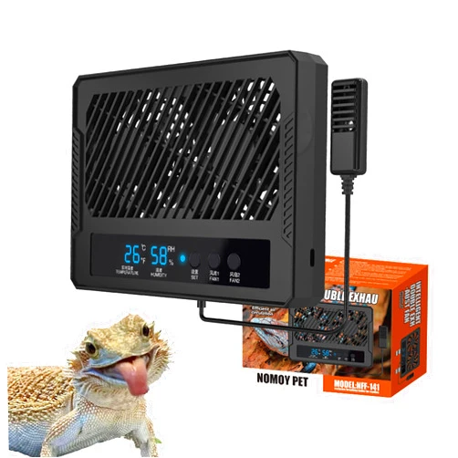 GxiaoAn Reptile Fan & Terrarium Dehumidifier – Smart Dual-Row Humidity Fan for Reptile Tank, Snake, Gecko, Bearded Dragon Enclosure