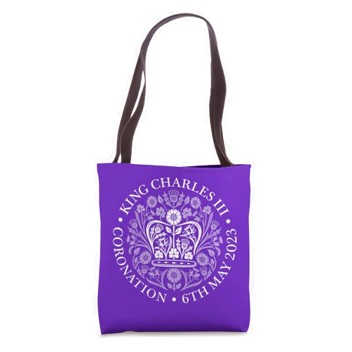 Great Britain Patriotic Designs by Raleigh 2023 Coronation King Charles UK British Crown May 6th Emblem Tote Bag