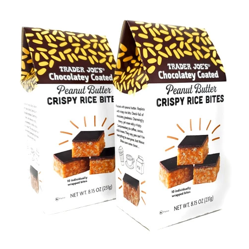 Generic Chocolatey Coated Peanut Butter Crispy Rice Bites by Trader Joes 8.15 oz /231g (Pack of 2)