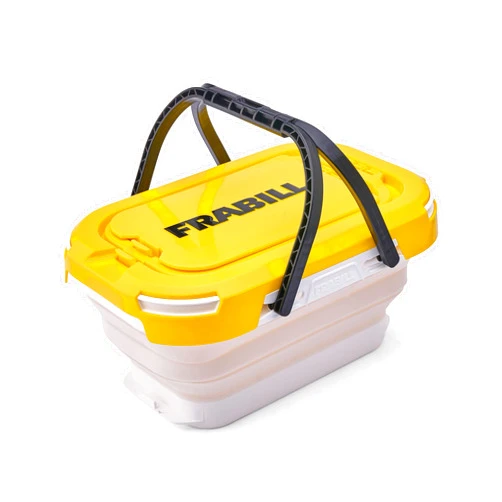 FRABILL Collapsible Bait Bucket with Aerator-White/Yel
