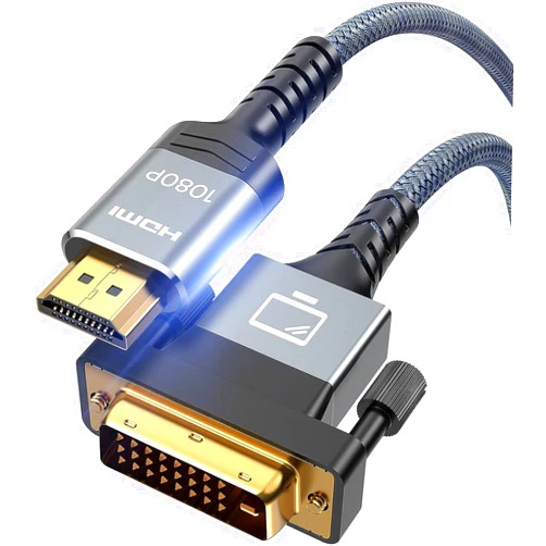 Capshi HDMI to DVI Adapter Cable, DVI to HDMI Adapter for Monitor Bi-Directional Sturdy Nylon Braid Cable, Support 1080P DVI-D to HDMI Cable Male to Male High-Speed Gold-Plated for PS4, PS3, 10FT