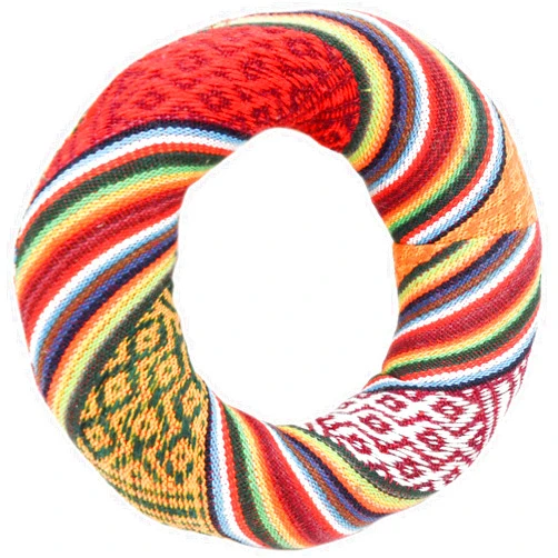 KARMA CRAFTER Silk Brocade Cushion Pillow for Tibetan Singing Bowl Handmade in Nepal Round Cushion for Sound Bowls (4 Inches, Rainbow)