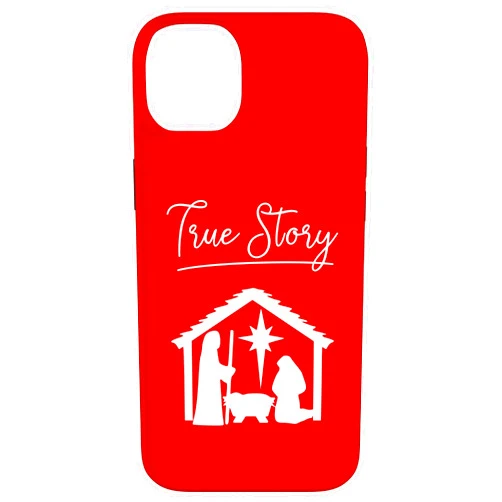 Christmas Apparel & Gifts HHWCo. iPhone 14 Plus Christian Christmas True Story / Jesus Baby Nativity Scene Case
