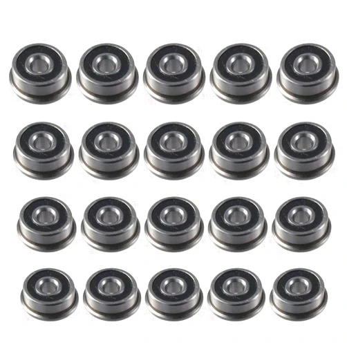 SHUATI Flanged Ball Bearing 20pcs Z1 Noise Level Easy to Maintain Double Shielded Deep Groove Bearings Durable Chrome Steel Ball Bearings Inline Skates(F623-2RS 3x10x4mm)